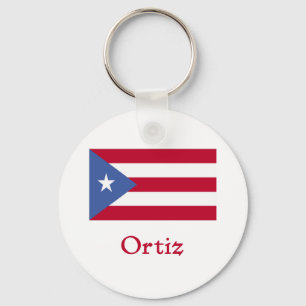 Ortiz Puerto Rican Flag Key Ring