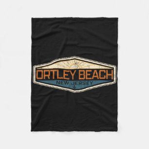 Ortley Beach New Jersey Distressed Beach Fleece Blanket