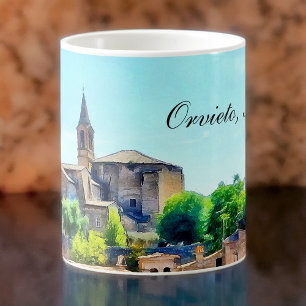 Orvieto Italy Hillside with Orvieto Text Coffee Mug