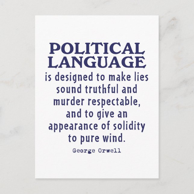 Orwell on Political Language Postcard (Front)