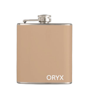 Oryx brown beige colour name hip flask