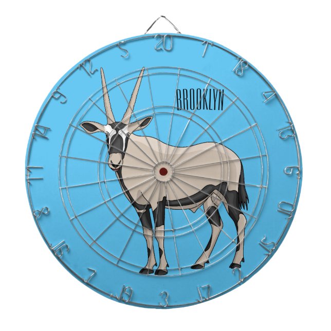 Oryx cartoon illustration dartboard (Front)