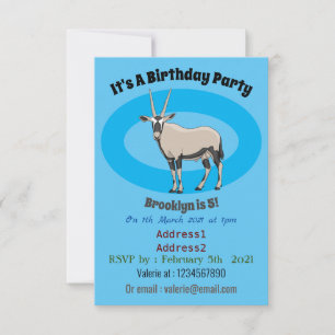 Oryx cartoon illustration invitation
