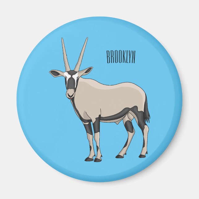 Oryx cartoon illustration magnet (Front)