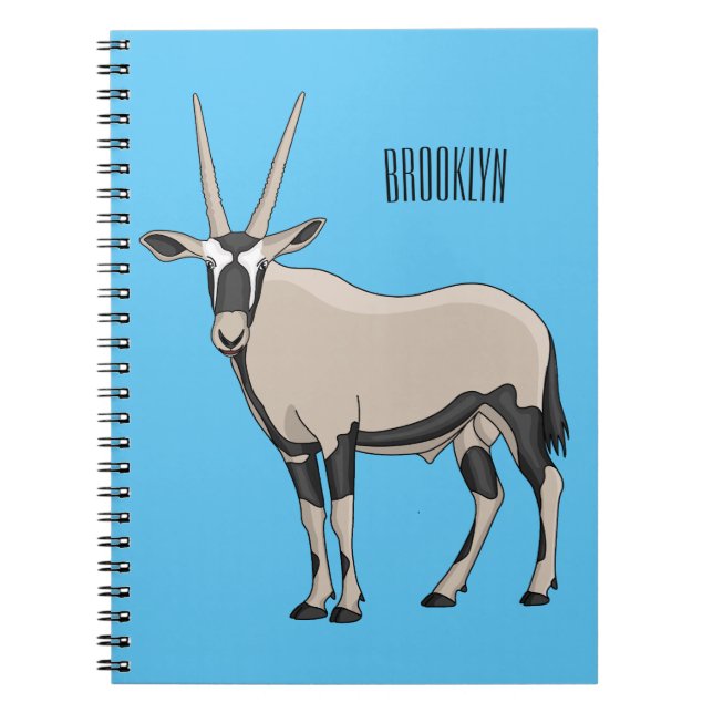 Oryx cartoon illustration notebook (Front)