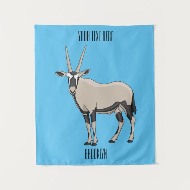 Oryx cartoon illustration tapestry (Front)