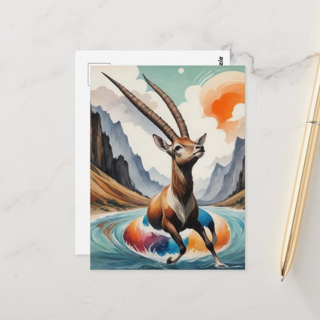Oryx enjoys Float Trip Postcard (Front/Back In Situ)