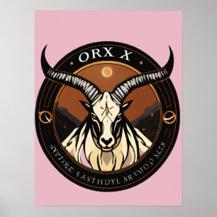 Oryx Logo – Elegant Antelope Silhouette Poster