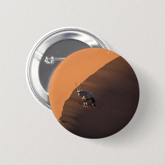 Oryx on the edge, Namibia 6 Cm Round Badge (Front & Back)