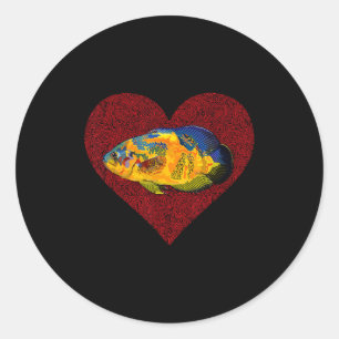 Os Valentines Day Fish Love Fingerprint Classic Round Sticker