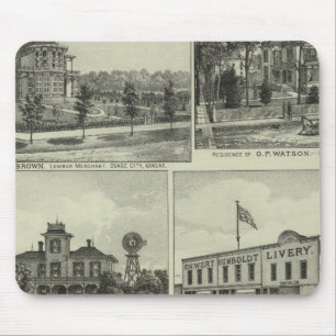 Osage, Mound, and Burlington, Kansas Mouse Pad
