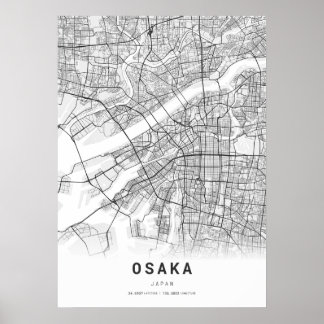 Osaka Cartography City Map Poster