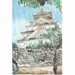 Osaka Castle Japan 3D Photo Silhouette Standing Photo Sculpture<br><div class="desc">This photo silhouette features my Osaka castle in Japan monotype print. The monotype printing technique creates one of a kind,  completely unique and hard to replicate prints but painting printing ink onto a plastic plate and then running it through a printing press machine.</div>