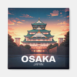 Osaka Castle Japan sunset Magnet