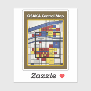 OSAKA central map Piet Mondrian style