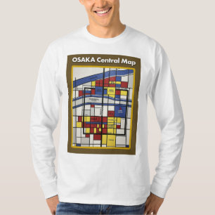 OSAKA central map Piet Mondrian style T-Shirt