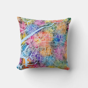 Osaka Japan City Map Cushion