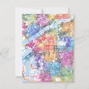 Osaka Japan City Map Postcard