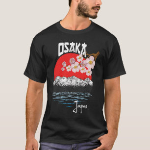 Osaka Japan Flag Cherry Blossom  Souvenir T-Shirt