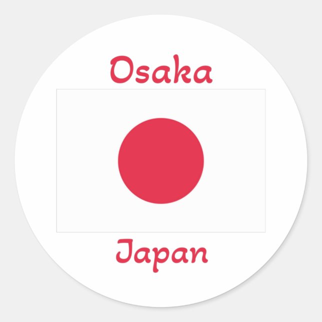 Osaka Japan Flag  Classic Round Sticker (Front)