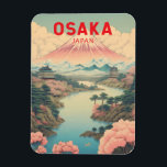 Osaka Japan Mount Fuji Travel Art Vintage Magnet<br><div class="desc">Osaka retro vector travel design. It's known for its modern architecture,  nightlife and hearty street food. The 16th-century shogunate Osaka Castle,  which has undergone several restorations,  is its main historical landmark.</div>