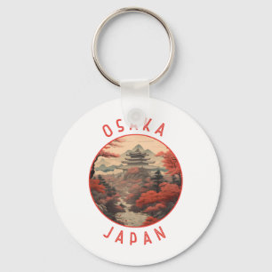 Osaka Japan Retro Distressed Circle Key Ring