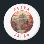 Osaka Japan Retro Distressed Circle Magnet<br><div class="desc">Osaka retro vector travel design. It's known for its modern architecture,  nightlife and hearty street food. The 16th-century shogunate Osaka Castle,  which has undergone several restorations,  is its main historical landmark.</div>