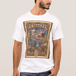 Osaka, Japan - Tourist Attractions - Tarot Card T-Shirt