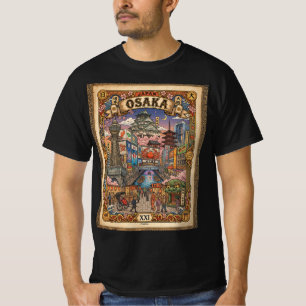 Osaka, Japan - Tourist Attractions - Tarot Card T-Shirt