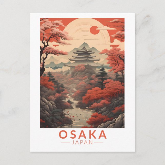 Osaka Japan Travel Art Vintage Postcard (Front)
