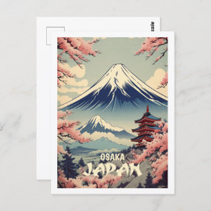 Osaka Japan Vintage Famous Travel Place Postcard