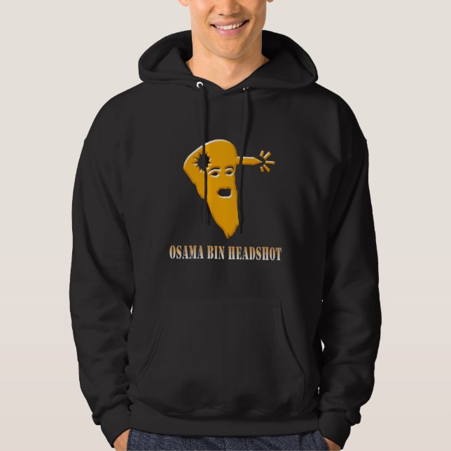 Osama Bin Headshot Hoodie - Black (Front)