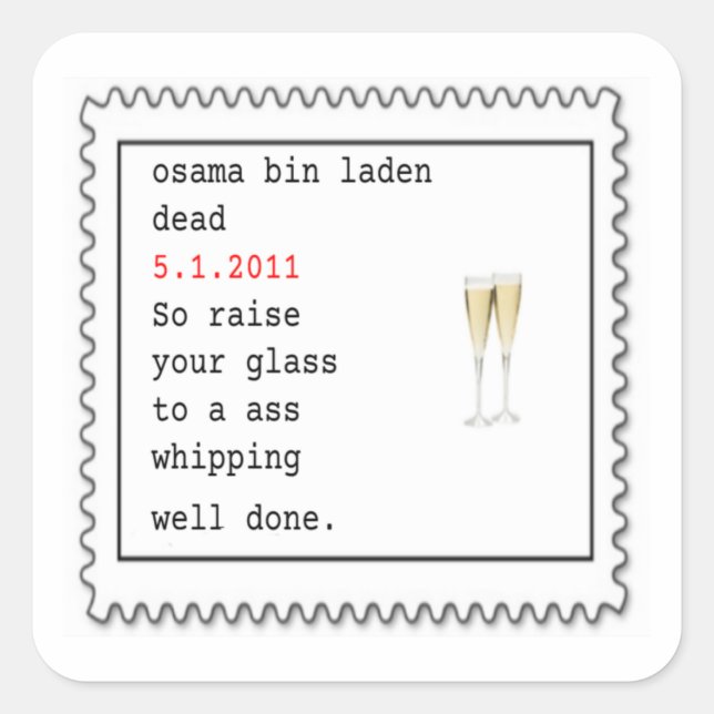 osama bin laden dead sticker (Front)