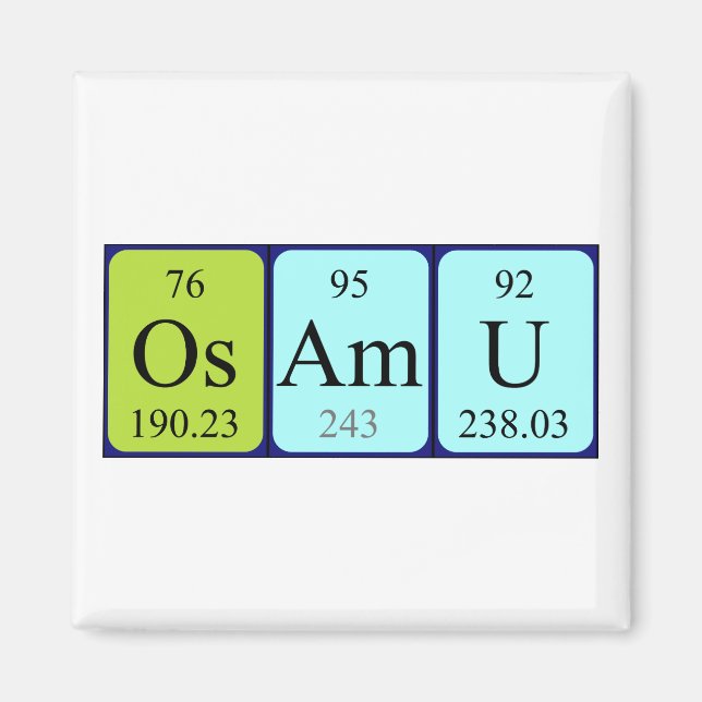 Osamu periodic table name magnet (Front)