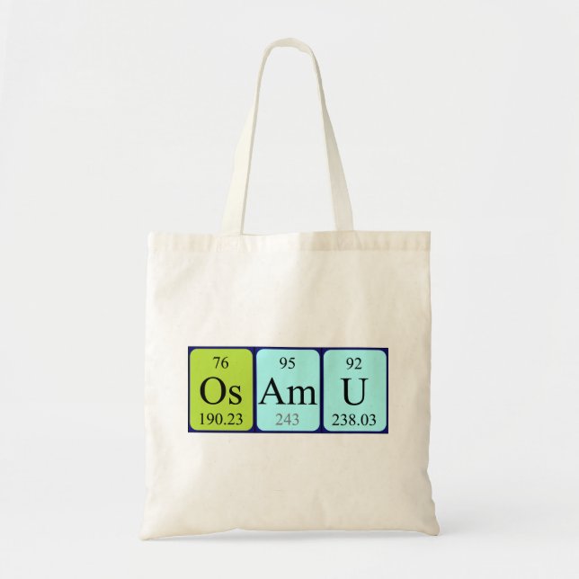 Osamu periodic table name tote bag (Front)