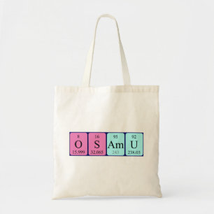 Osamu periodic table name tote bag