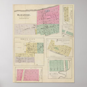 Osawatomie, White City, Delavan, Milton, Kansas Poster