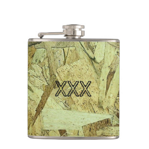 OSB Chip Board Plywood Hip Flask