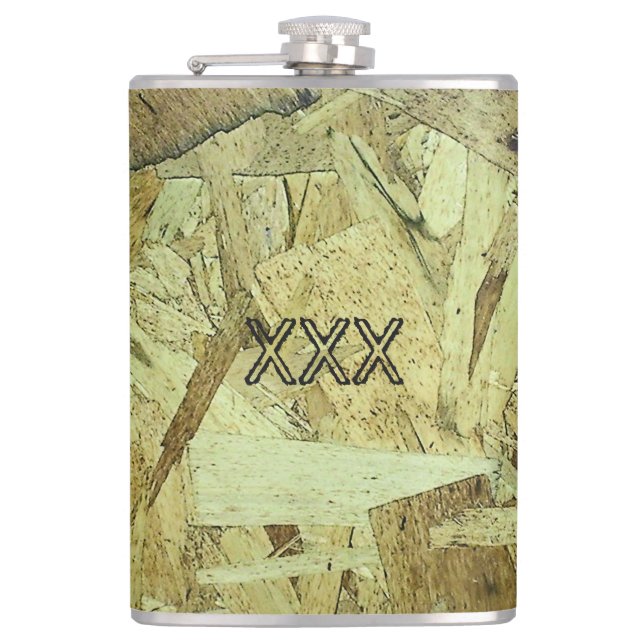 OSB Chip Board Plywood Hip Flask (Front)