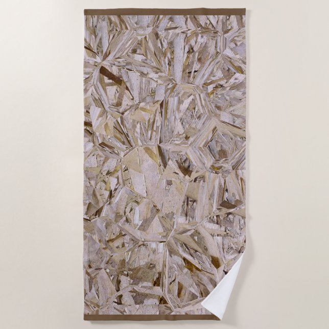OSB Construction Plywood Sheeting Print on a Large Beach Towel (Front)
