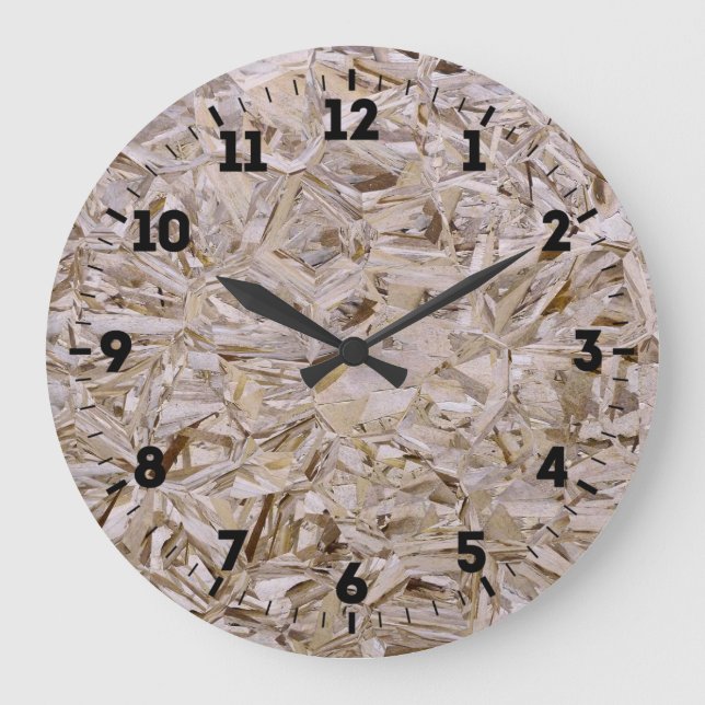 OSB Construction Plywood Sheeting Print on a Large Clock (Front)