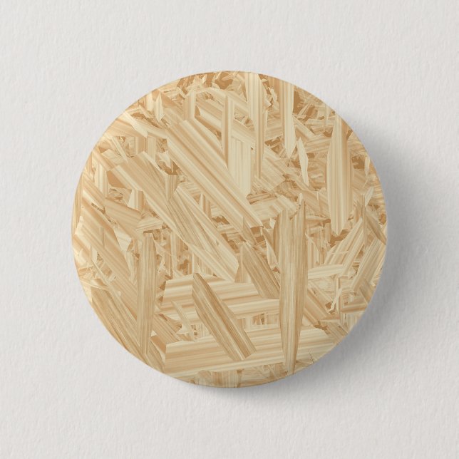 OSB Pattern Chipboard Renovation 6 Cm Round Badge (Front)