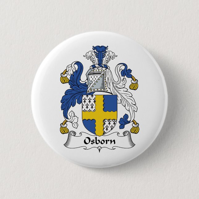 Osborn Family Crest 6 Cm Round Badge (Front)