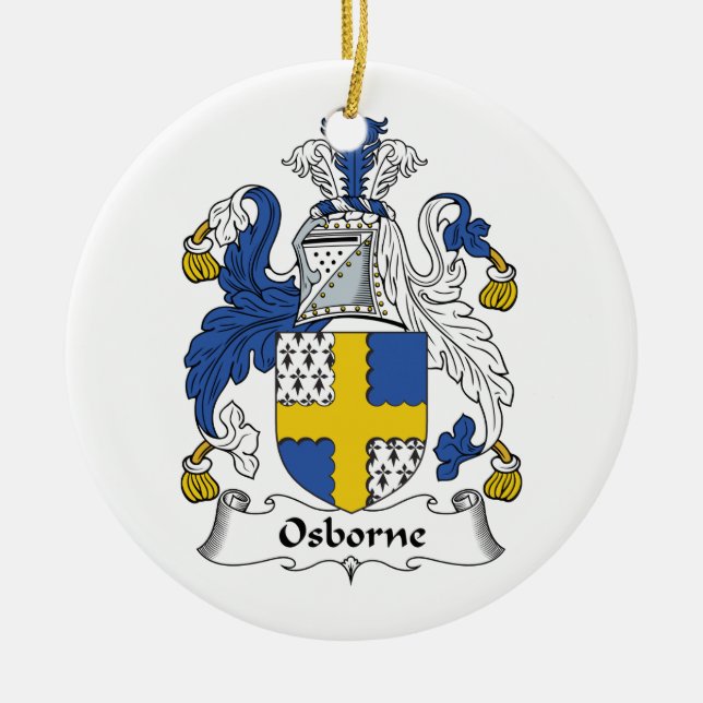 Osborne Family Crest Ceramic Tree Decoration (Front)
