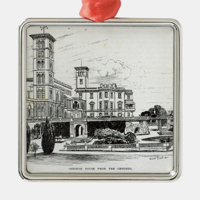 Osborne House from the Grounds Metal Tree Decoration (Front)