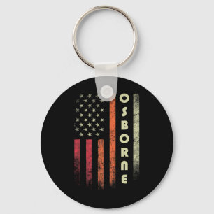 Osborne Surname Funny Retro Vintage Birthday Ameri Key Ring