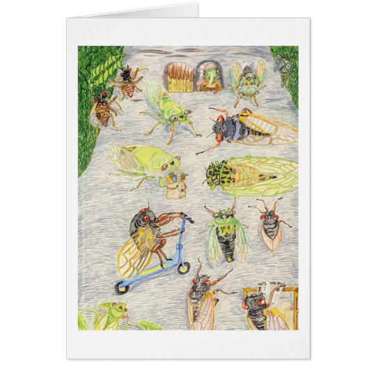Oscar And Cassandra And Their Cicada Friends Card