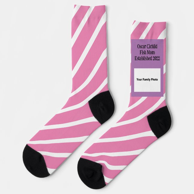 Oscar Cichlid Fish Mum Established Photo Template Socks (Left)
