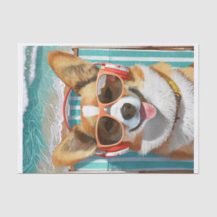 Oscar does the Riviera, Corgi Loving Life Tissue Paper