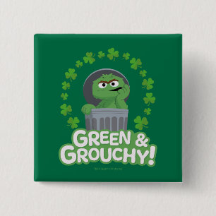 Oscar   Green & Grouchy! 15 Cm Square Badge
